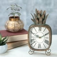 thumbnail image 1 of Foreside Home & Garden Copper Patina Rustic Pineapple Metal Battery Operated Table Clock, 1 of 4