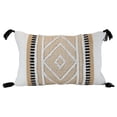 thumbnail image 1 of Foreside Home & Garden Diamond Motif Hand Woven 14x22" Outdoor Decorative Throw Pillow with Hand Tied Tassels, 1 of 5