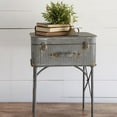 thumbnail image 1 of Foreside Home & Garden Distressed Metal Suitcase Side/End Table, 1 of 6