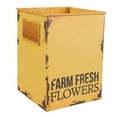 thumbnail image 1 of Foreside Home & Garden Distressed Yellow Farm Fresh Decorative Metal Planter Storage Tin, 1 of 4