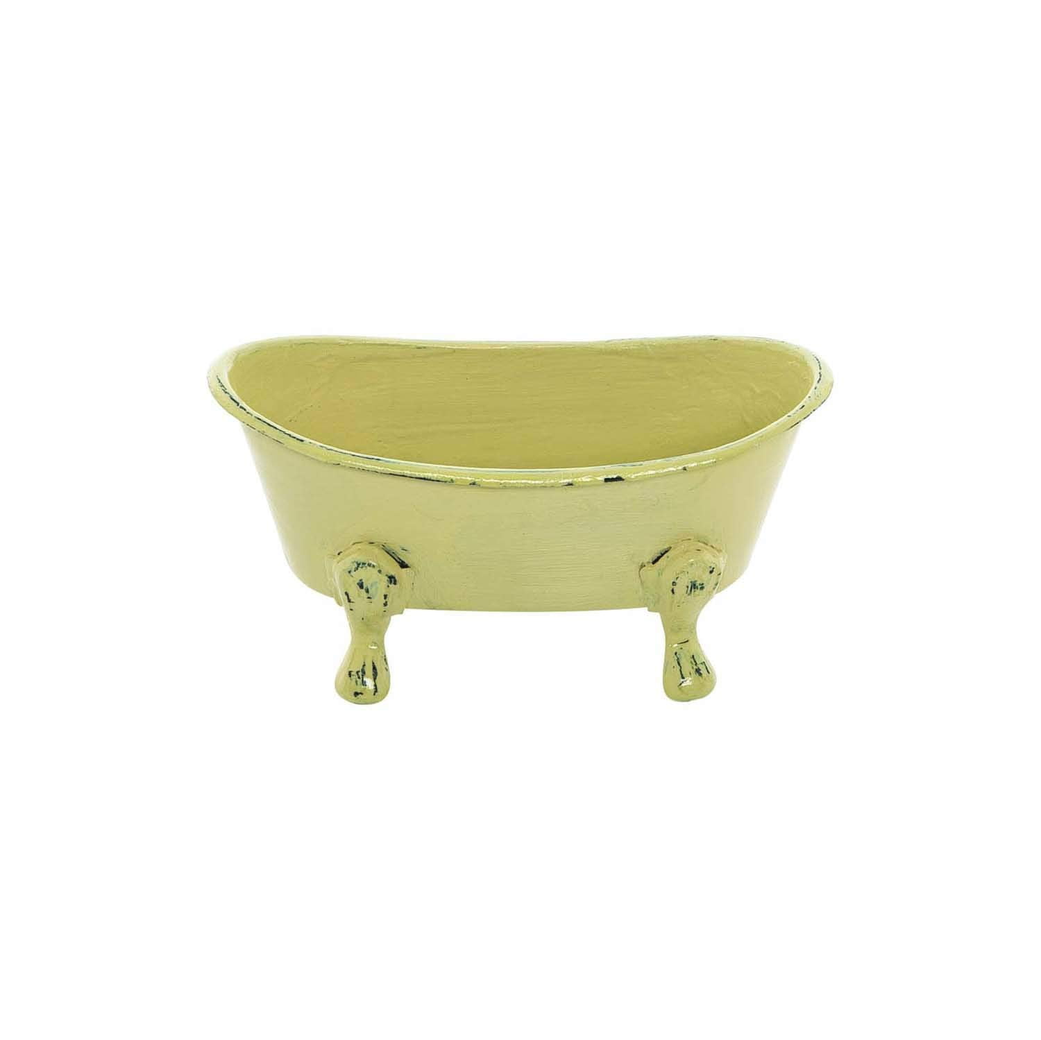 Mini Yellow Metal Bathtub Soap Dish