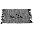 thumbnail image 1 of Foreside Home & Garden FTEX09621 Woven Outdoor Safe Cotton Hello Entry Rug with Hand Tied Fringe, Black, 1 of 5