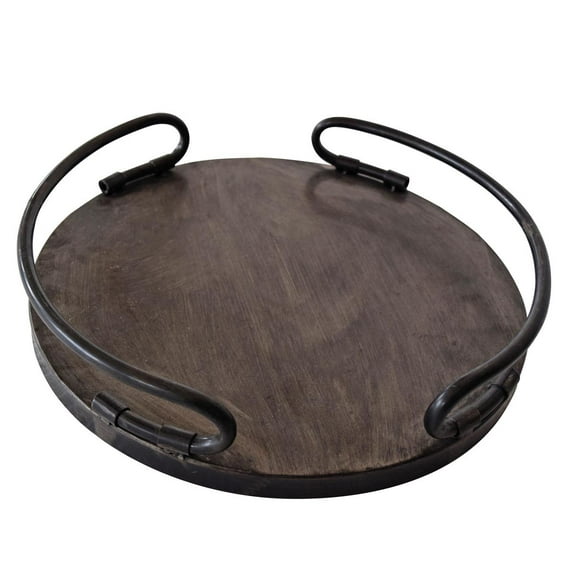 Foreside Home & Garden Metal 14 x 14 inch Round Decorative Tray, Small