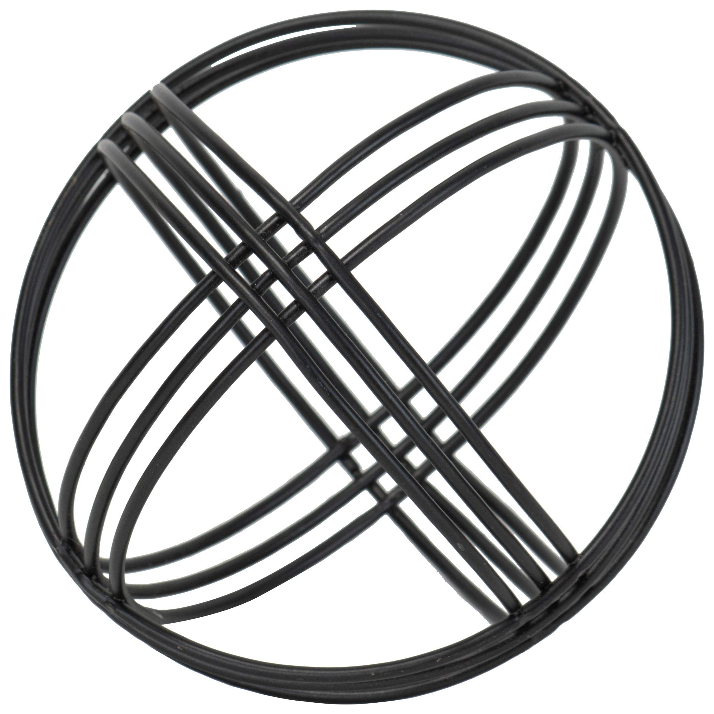 Foreside Home and Garden Modern Black Matte Metal Plaid Pattern Decorative Sculpture Table Top Dcor