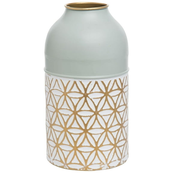 Foreside Home and Garden Modern Brass Vase Green