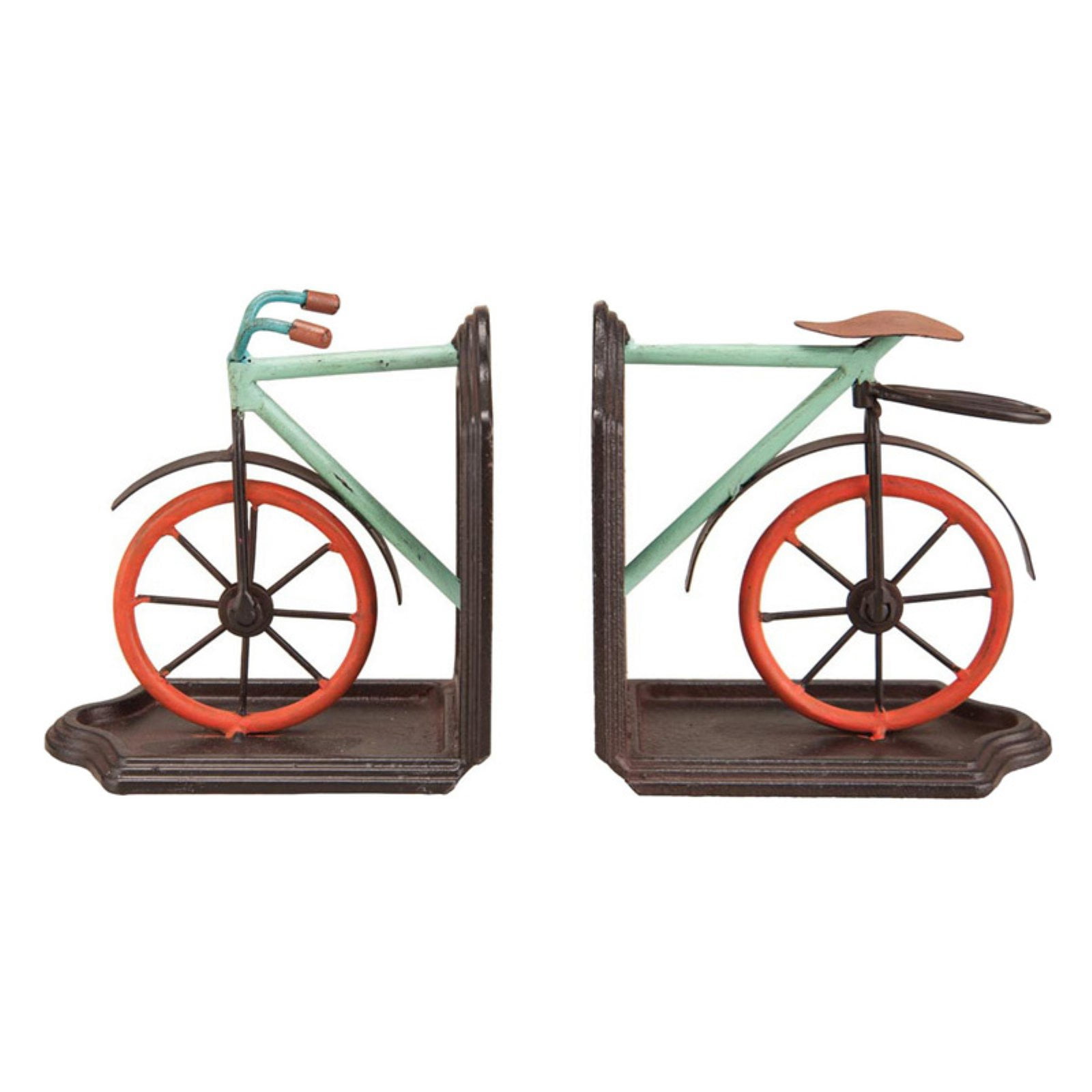 Foreside Multicolor Set of 2 Metal Bicycle Bookends, One Size