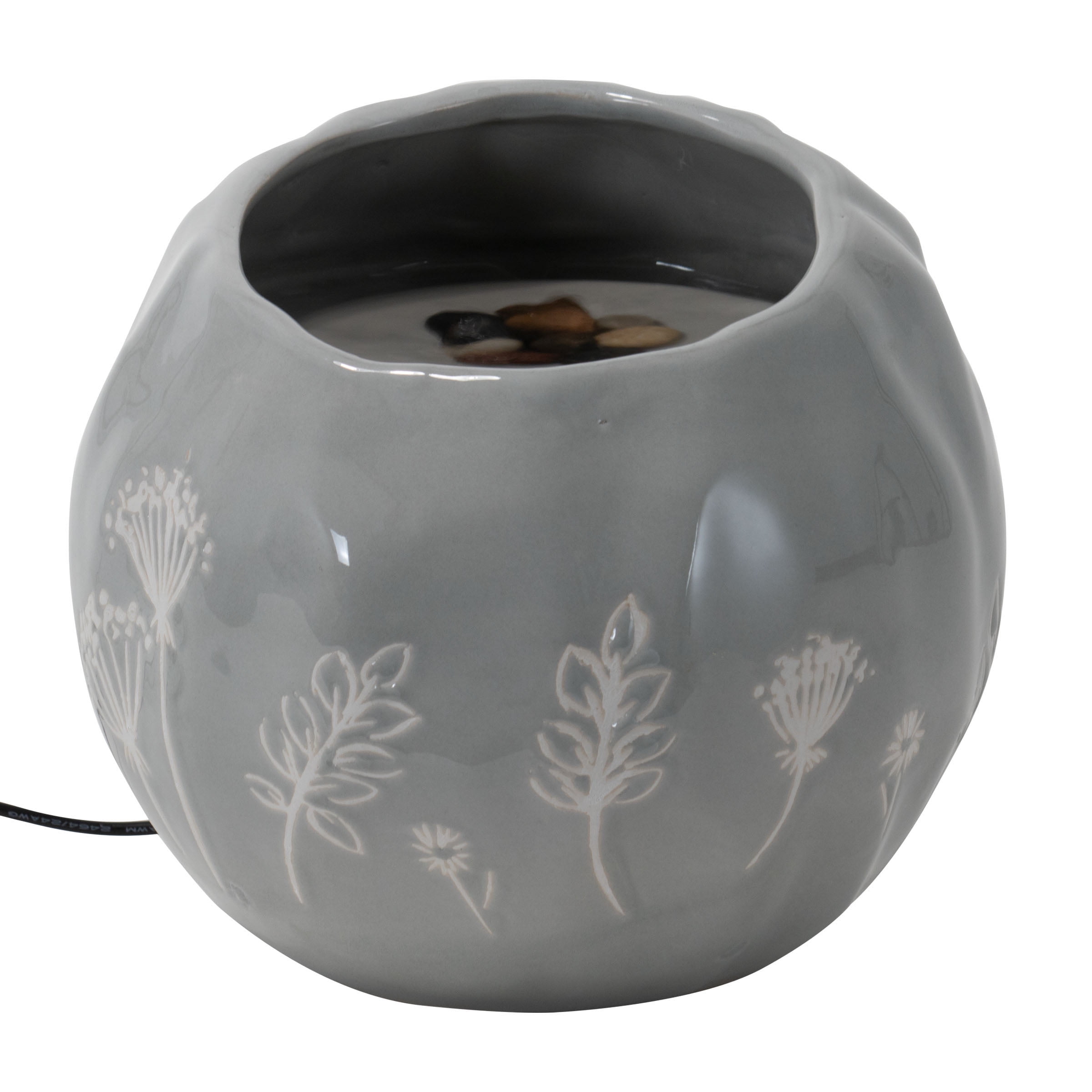 Foreside Home & Garden Multicolor Wildflower Ceramic Indoor Water Fountain With Pump