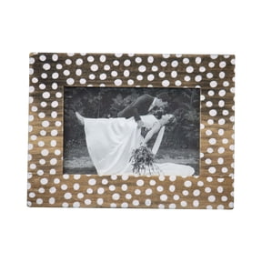 Foreside Home & Garden White Polka Dot Pattern 4x6 inch Wood Decorative Picture Frame