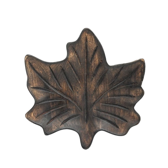 Foreside Home and Garden Maple Leaf Decorative Tray Brown