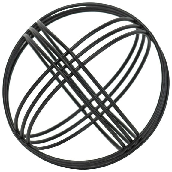 Foreside Home & Garden Modern Black Matte Metal Plaid Sculpture – Tabletop Decorative Accent