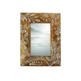 thumbnail image 1 of Foreside Home and Garden Natural 4 x 6 inch Floral Pattern Decorative Wood Picture Frame, 4x6, Brown, 1 of 5