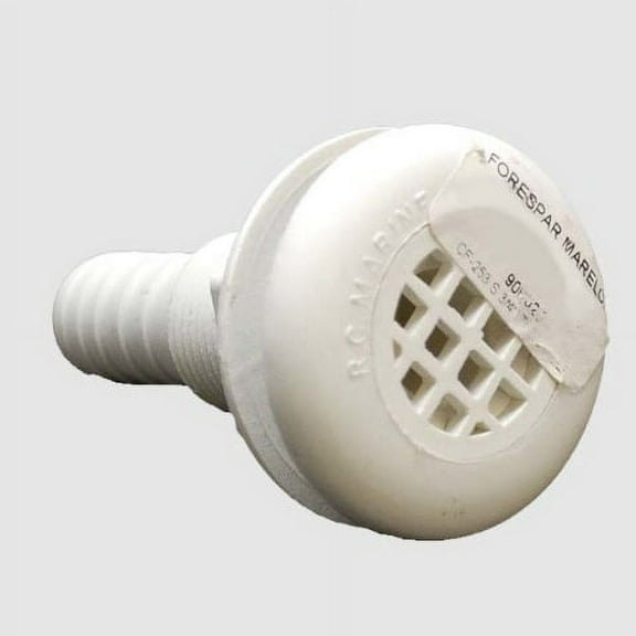 Forespar Boat Thru Hull Strainer Fitting | With Screen Barbed White 3/4 Inch