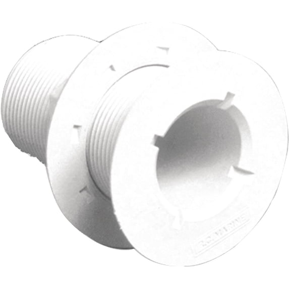 Forespar CF250 Marelon Full Threaded Flush Head Thru Hull With Nut, White