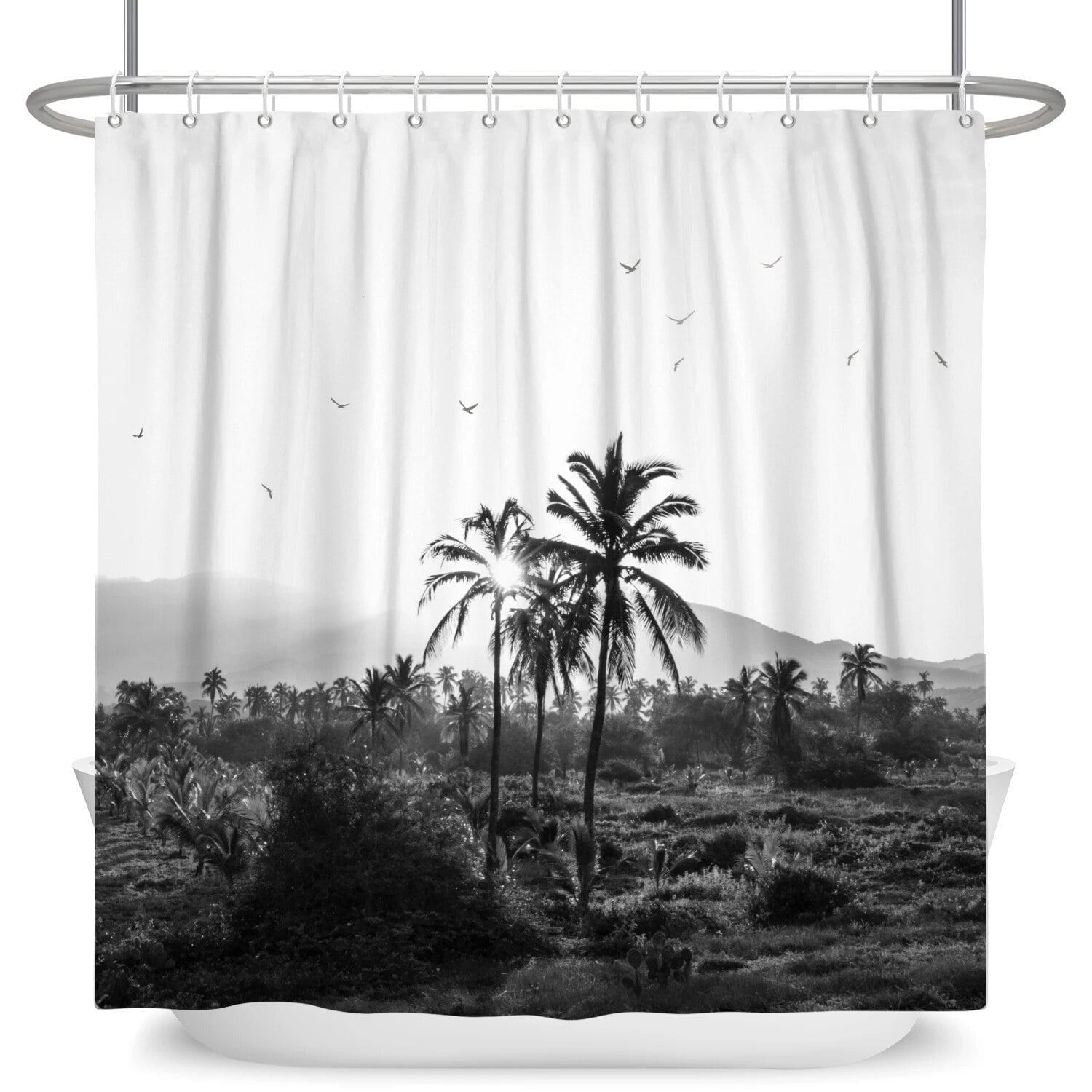 Forest 3D Shower Curtain Bathroom Home Decor Door Curtain Hanging