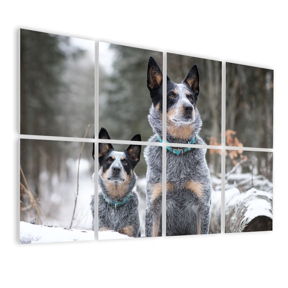 Forest 8 Pack Art Acoustic Panels Sound Absorbing Portrait two australian cattle dogs blue heelers adult Decorative Soundproof Wall Panels Self Adhesive for Nursery Game Room Bedroom 48"x32"