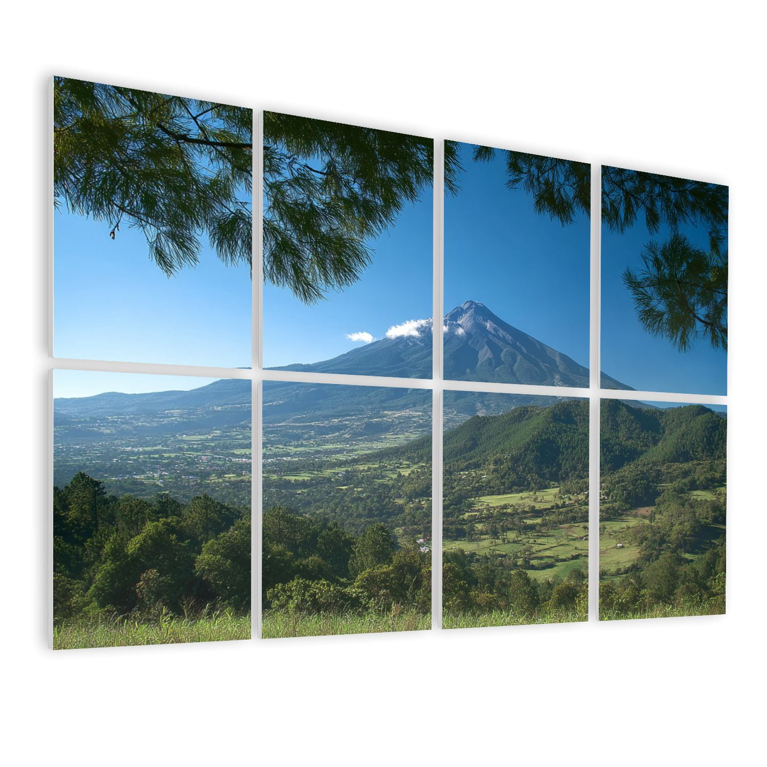 Forest 8 Pack Art Acoustic Panels Sound Absorbing San Volcano America Decorative Soundproof Wall Panels Self Adhesive for Nursery Game Room Bedroom 48"x32"