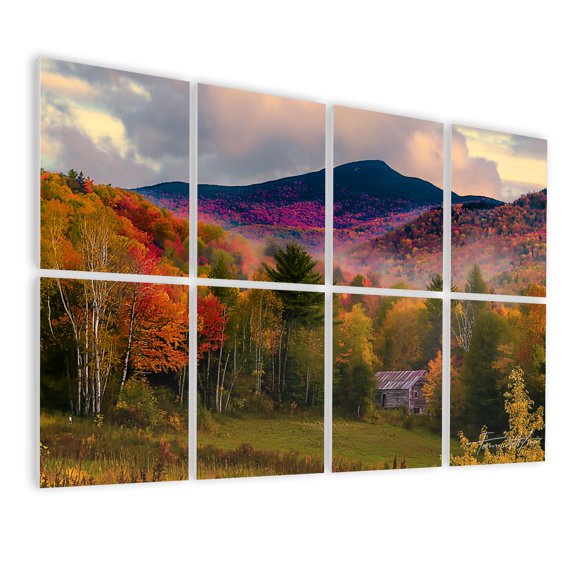 Forest 8 Pack Art Acoustic Panels Sound Absorbing fall foliage mt mansfield vermont vermont fall Decorative Soundproof Wall Panels Self Adhesive for Nursery Game Room Bedroom 48"x32"