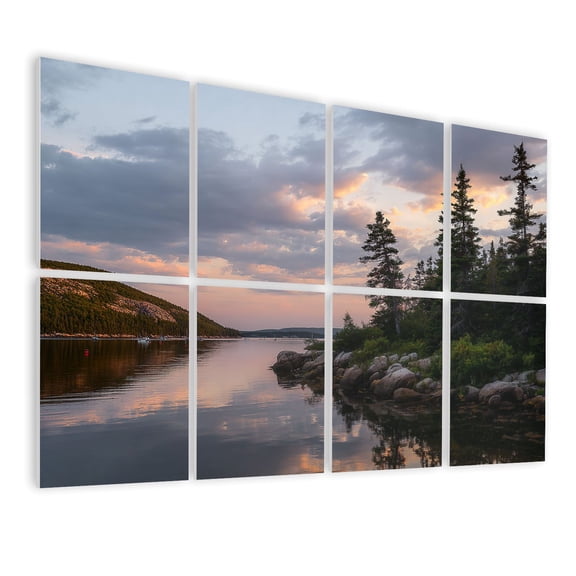 Forest 8 Pack Art Acoustic Panels Sound Absorbing scenic sunset schoodic point maine acadia national parks Decorative Soundproof Wall Panels Self Adhesive for Nursery Game Room Bedroom 48"x32"