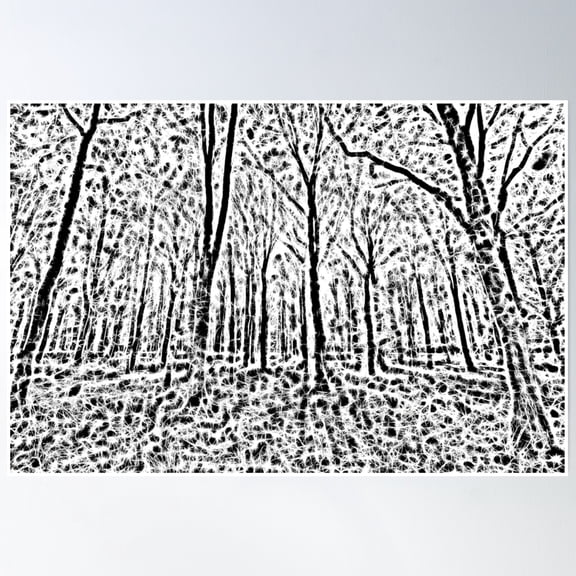 Forest Abstract Art Poster Wall Art, Modern Wall Decor, 8x12 UNFRAMED