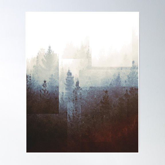 Forest Abstract Poster Wall Art, Modern Wall Decor, 16x24 UNFRAMED