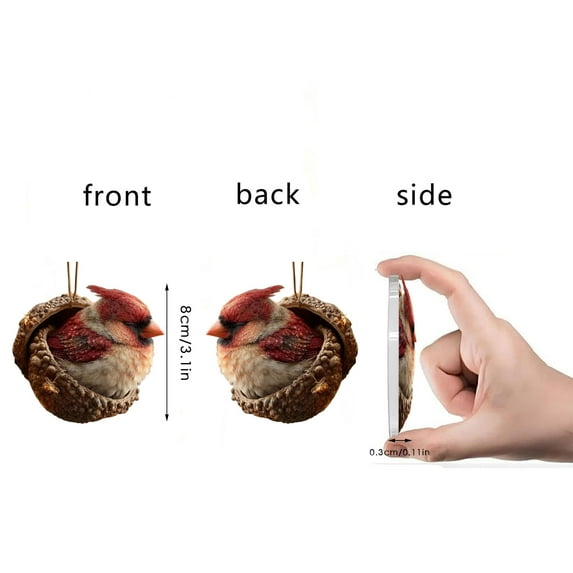 Forest Animal 2025 Christmas Ornament, Woodland Animal Hanging Ornaments for Tree, 2d Acrylic Hanging Ornament Home Party Decor