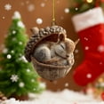thumbnail image 1 of Forest Animal Acorn Hanging Ornaments, Cute Squirrel Forest Christmas Tree Ornaments, 2D Acrylic Acorn Animal Cozy Holiday Decor, Christmas Decorations Indoor & Outdoor, 1 of 8