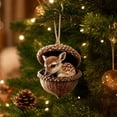 thumbnail image 1 of Forest Animal Acorn Ornaments 2026, Sleeping Hedgehog Curled in Acorn Shell Ornament 2026 – 3D Resin Farmhouse Christmas Decor, Nature Lover Gift, 1 of 8
