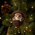 thumbnail image 1 of Forest Animal Acorn Ornaments 2026, Sleeping Owl in Acorn Shell Ornament 2026 – 3D Resin Hanging Decor for Christmas Tree, Woodland Wildlife Gift, 1 of 7