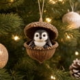 thumbnail image 1 of Forest Animal Acorn Ornaments 2026, Sleeping Penguin in Acorn Shell Ornament 2026 – 3D Resin Hanging Decor, Cozy Woodland Keepsake for Holiday Tree, 1 of 8