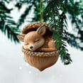 thumbnail image 1 of Forest Animal Acorn Ornaments, 2D Flat Acrylic Woodland Creature Figurines Inside Acorns, Rustic Christmas Tree Decorations for Holiday Home Party Decor（1PCS, N）, 1 of 5