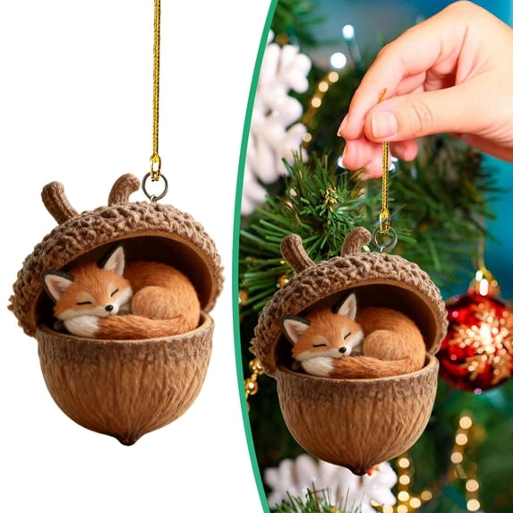 Forest Animal Acorn Ornaments 2d Christmas Ornaments Christmas Tree Decorations Cozy Forest Christmas Ornaments Christmas Decorations For Home Christmas Ornaments Woodland Christmas Decor