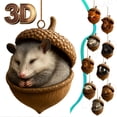 thumbnail image 1 of Forest Animal Acorn Ornaments 3D, Detailed Woodland Creature Figurines in Acorn Shell, Shatterproof Resin Christmas Tree Ornaments, Unique Animal Lover Gift Idea, Christmas Decor Set, A, 1 of 8