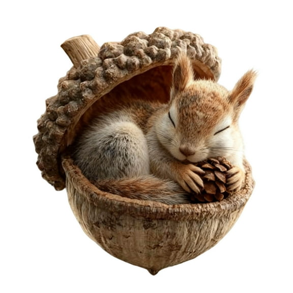 Forest Animal Acorn Ornaments 3IN Cozy Forest Woodland Christmas Ornaments for Christmas Tree Pine Cone Animal Decor, Squirrel Acrylic Hanging Ornament for Home Decor