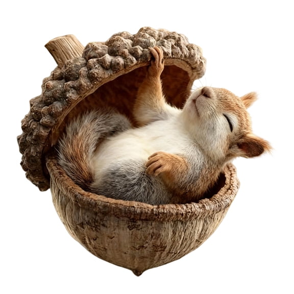 Forest Animal Acorn Ornaments 3IN Cozy Forest Woodland Christmas Ornaments for Christmas Tree Pine Cone Animal Decor, Squirrel Acrylic Hanging Ornament for Home Decor