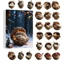 Forest Animal Acorn Ornaments Advent Calendar -24 Piece Collectible 2d Charm Set for Christmas Countdown Cozy Forest Christmas Ornaments Advent Calendars 2025