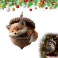 thumbnail image 1 of Forest Animal Acorn Ornaments,Cozy Christmas Tree Hanging Ornaments,2D Cute Forest Fox Rabbit Hedgehog Owl Squirrel Decorations,Rustic Nature Themed Home Decor, Animal Lovers Gift (Fox), 1 of 10