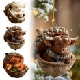 thumbnail image 1 of Forest Animal Acorn Ornaments Cozy Forest Christmas Decorations 2D Acrylic Rustic Animal Figurines Pine Cone Designs Holiday Home Decor with Highland Cow, 3PCS, 1 of 4