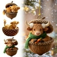 thumbnail image 1 of Forest Animal Acorn Ornaments Cozy Forest Christmas Decorations 2D Acrylic Rustic Animal Figurines Pine Cone Designs Holiday Home Decor with Highland Cow, 3PCS, 1 of 4