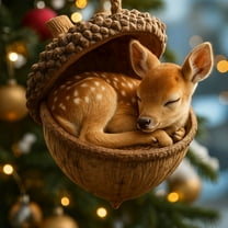 Forest Animal Acorn Ornaments Cozy Forest Christmas Ornaments, 2026 New 2D Acrylic Acorn Animal Ornament, Cozy Holiday Decor, Cute Animal Designs for Christmas Home & Tree Decor