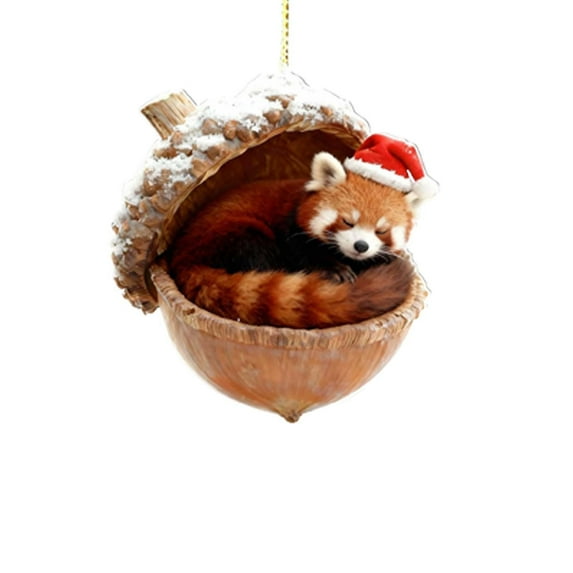 Forest Animal Acorn Ornaments Cozy Forest Christmas Ornaments, 2026 New Pine Cone Animal 2D Decoration, Woodland Creature Hanging Ornament, Acrylic Hanging Ornament for Home Decor