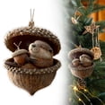 thumbnail image 1 of Forest Animal Acorn Ornaments – Cozy Forest Christmas Ornaments, 2D Acrylic Cute Forest Animal Christmas Trees Hanging Decor,Rustic Nature-Themed Home Decor, Animal Lovers Gift, 1 of 7