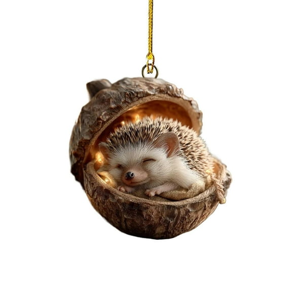 Forest Animal Acorn Ornaments – Cozy Forest Christmas Ornaments,6pcs Acrylic Cute Forest Animal Christmas Trees Hanging Decorations,Rustic Nature-Themed Home Decor, Animal Lovers Gift