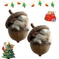 thumbnail image 1 of Forest Animal Acorn Ornaments – Cozy Forest Christmas Ornaments,Forests AnimalsOrnaments,2D Flat Acrylic Forestanimal Decoration,Hanging Ornament Home Party Décor (Rabbit), 1 of 8