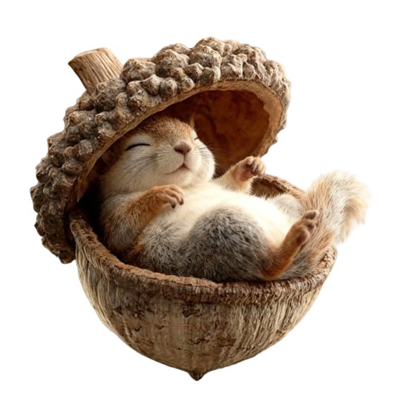 Forest Animal Acorn Ornaments Cozy Forest Christmas Ornaments Xmas Tree Decor, 2D Personalized Pine Cone Animal Decor, Acrylic Flat Woodland Creature Hanging Ornament Gift for Animal Lovers, Squirrel