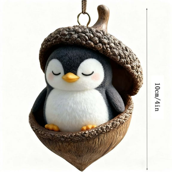Forest Animal Acorn Ornaments Cozy Forest Woodland Acorn Dreams Ornaments Pine Cone Animal Christmas Decor, Squirrel Hanging Ornament for Christmas Tree (J)