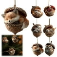 thumbnail image 1 of Forest Animal Acorn Ornaments, Cozy Woodland Christmas Tree Decorations, 6PCS Acrylic Rustic Animal Figurines Inside Acorns for Holiday, Winter, and Home Décor F, 1 of 7