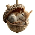 thumbnail image 1 of Forest Animal Acorn Ornaments, Pine Cone Decoration Woodland Creature Figurine, Resin Hanging Ornament Home Party Decor (Squirrel), 1 of 6