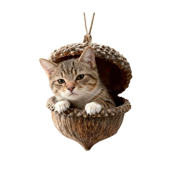Forest Animal Acorn Ornaments – Woodland Animal Christmas Decorations – Squirrel, Fox, Owl Acrylic Hanging Ornaments forChristmas Tree & Home – Woodland Acorn Ornaments forNature Lovers （1Pc) F