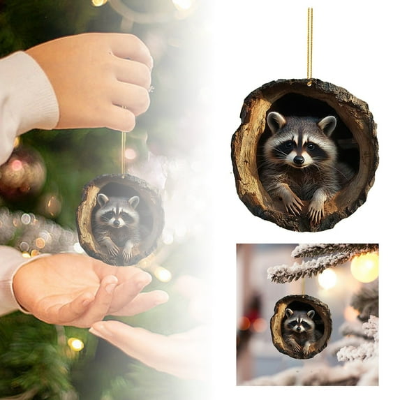 Forest Animal Christmas Ornaments 2025 - Woodland Creature Acrylic Pendants for Xmas Tree Decor, Animal Lovers Holiday Gift & Home Party Decoration