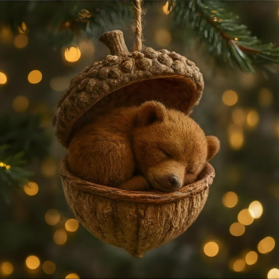 Forest Animal Christmas Ornaments, Funny Forest Animal Ornaments for Christmas Tree, 2D Acrylic Ornaments Hanging Decoration Gift for Animal Lovers & Xmas Decorations